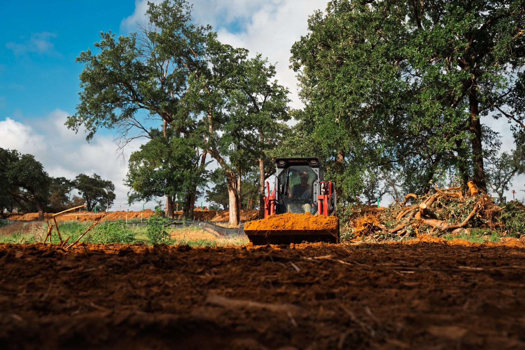 Land clearing on a property near Alvarado, Texas